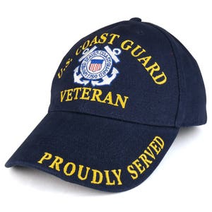 US Coast Guard Veteran Embroidered Structured Cotton Twill Baseball Cap EE-CP00278 image 2