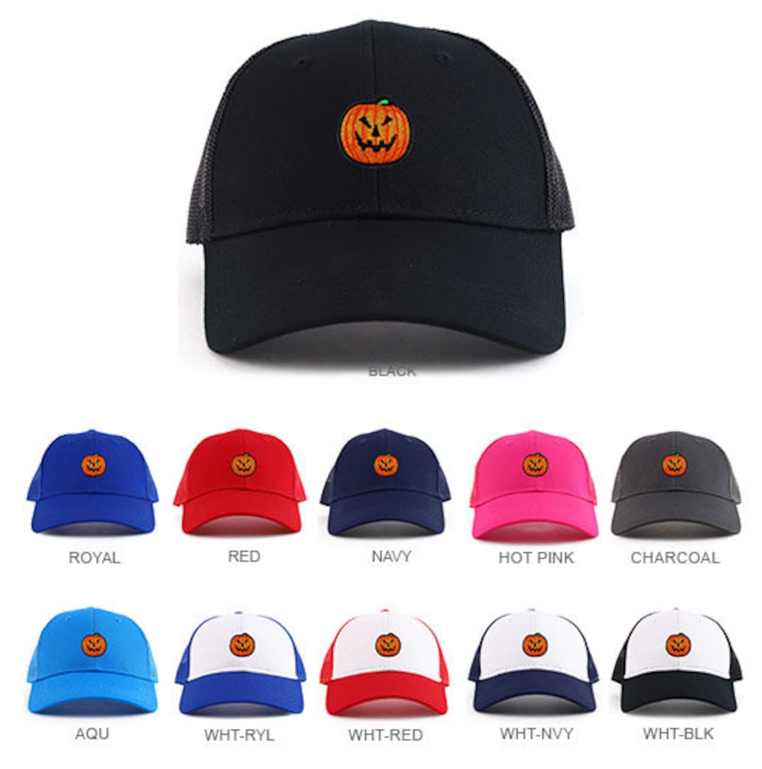 Youth Kid's Jack O' Lantern Patch Youth 6 Panel Trucker