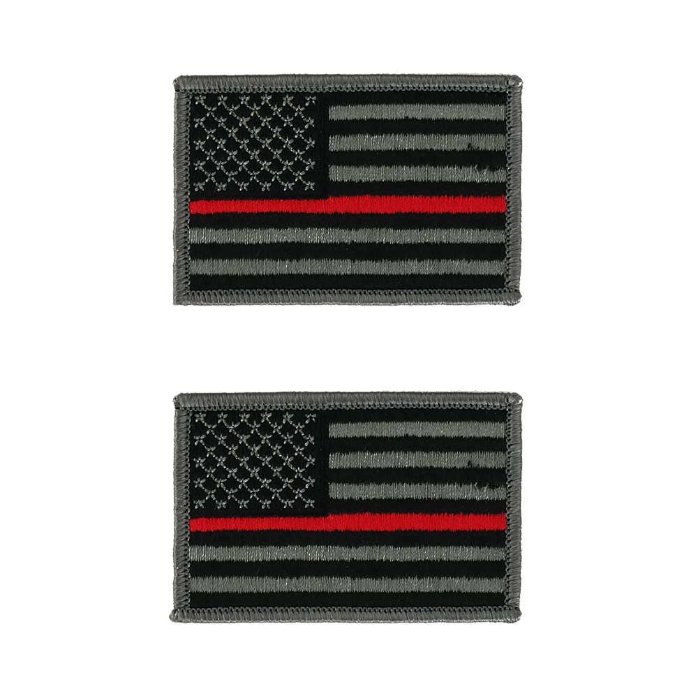 American Fire Rescue Thin Red Line EMS subdued US Firefighter flag cap patch 