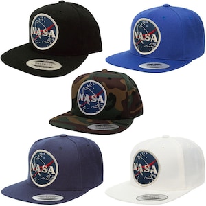 Boné Snapback clássico original Flexfit com patch de logotipo de almôndega da NASA