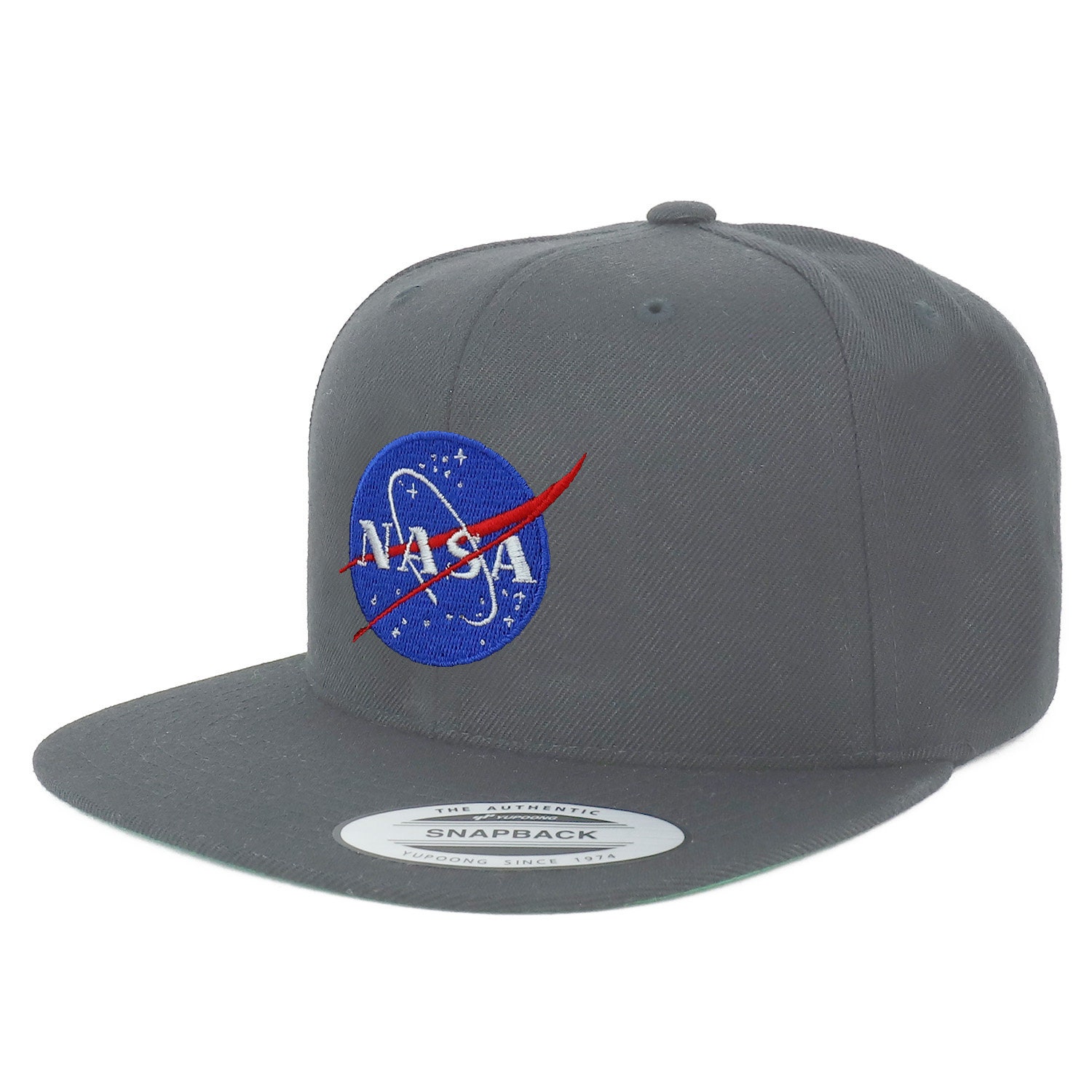 Oversize XXL NASA Insignia Embroidered Structured Flatbill Snapback Cap ...