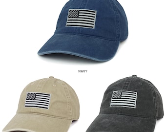 Armycrew XXL Oversize Baseball Cap - Navy With Embroidered American Flag, Big Head Size Up To 8