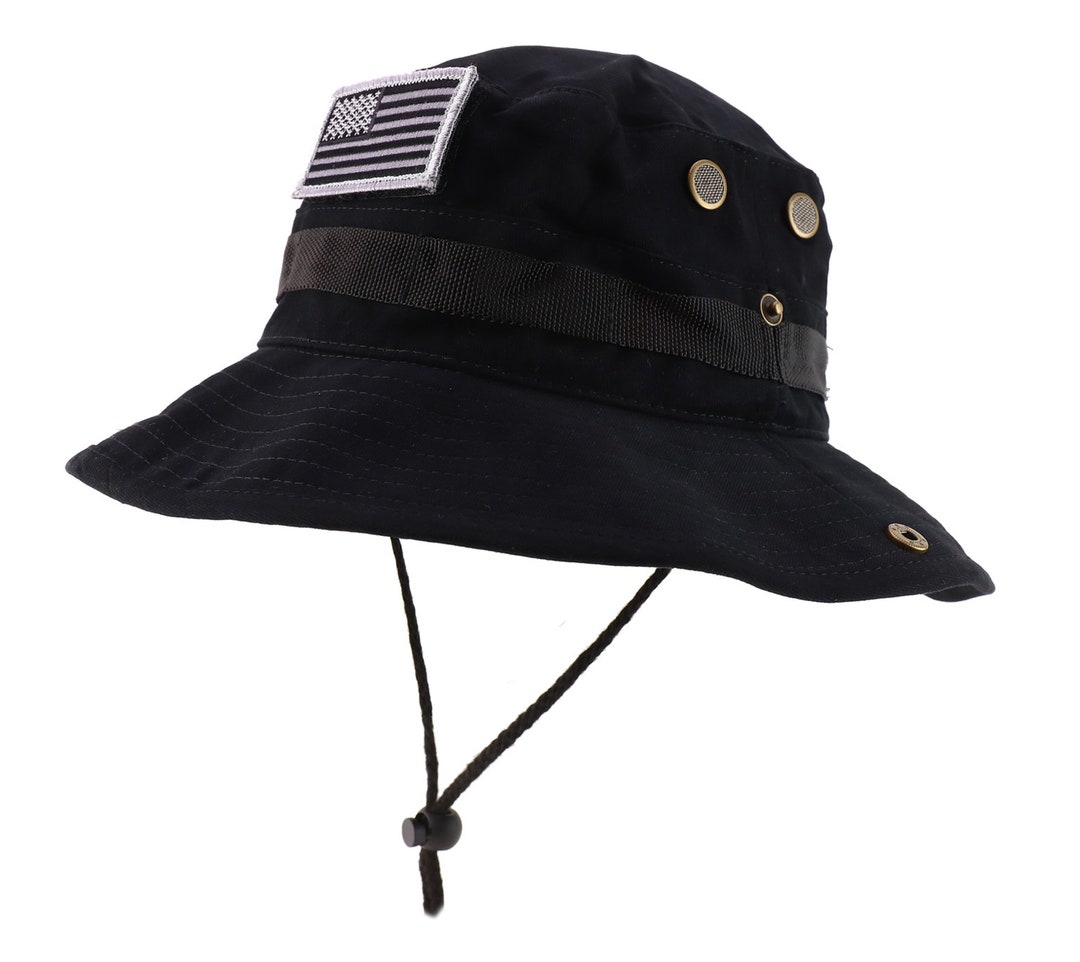 XXL Big Size Boonie Jungle Outdoor Hat With American Flag Patch Etsy