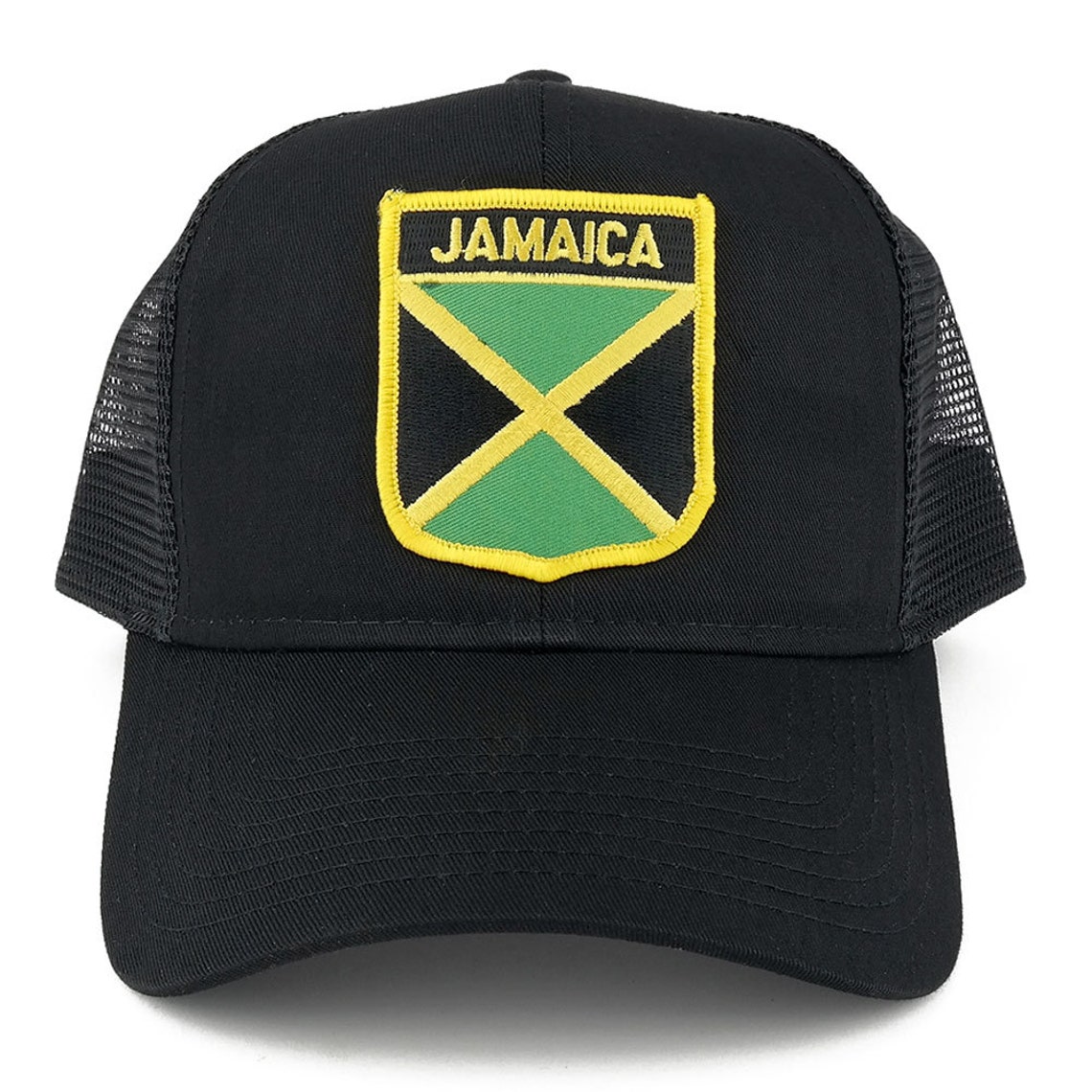 Jamaica Flag Shield Embroidered Iron on Patch Adjustable Mesh Etsy