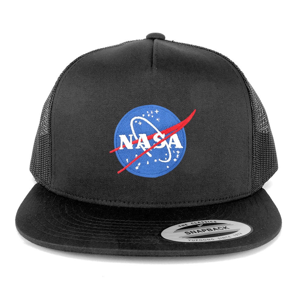 Oversize XXL NASA Small Insignia Logo Patch 5 Panel Flatbill Snapback ...