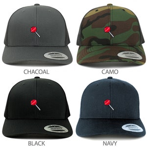 Lollipop Embroidered Patch Snapback Mesh Trucker Cap
