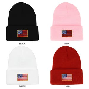 Made in USA - Neugeborene Baby SMALL American Flag Beanie Beanie (40108-0-SMALLFLAG)