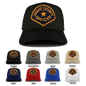 Private Security Officer Large Navy Gold Embroidered Patch Adjustable Baseball Cap (27-079-PM4051)