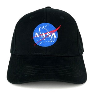NASA Insignia Logo Embroidered 100% Deluxe Cotton Cap 2 Colors 6957-blk ...