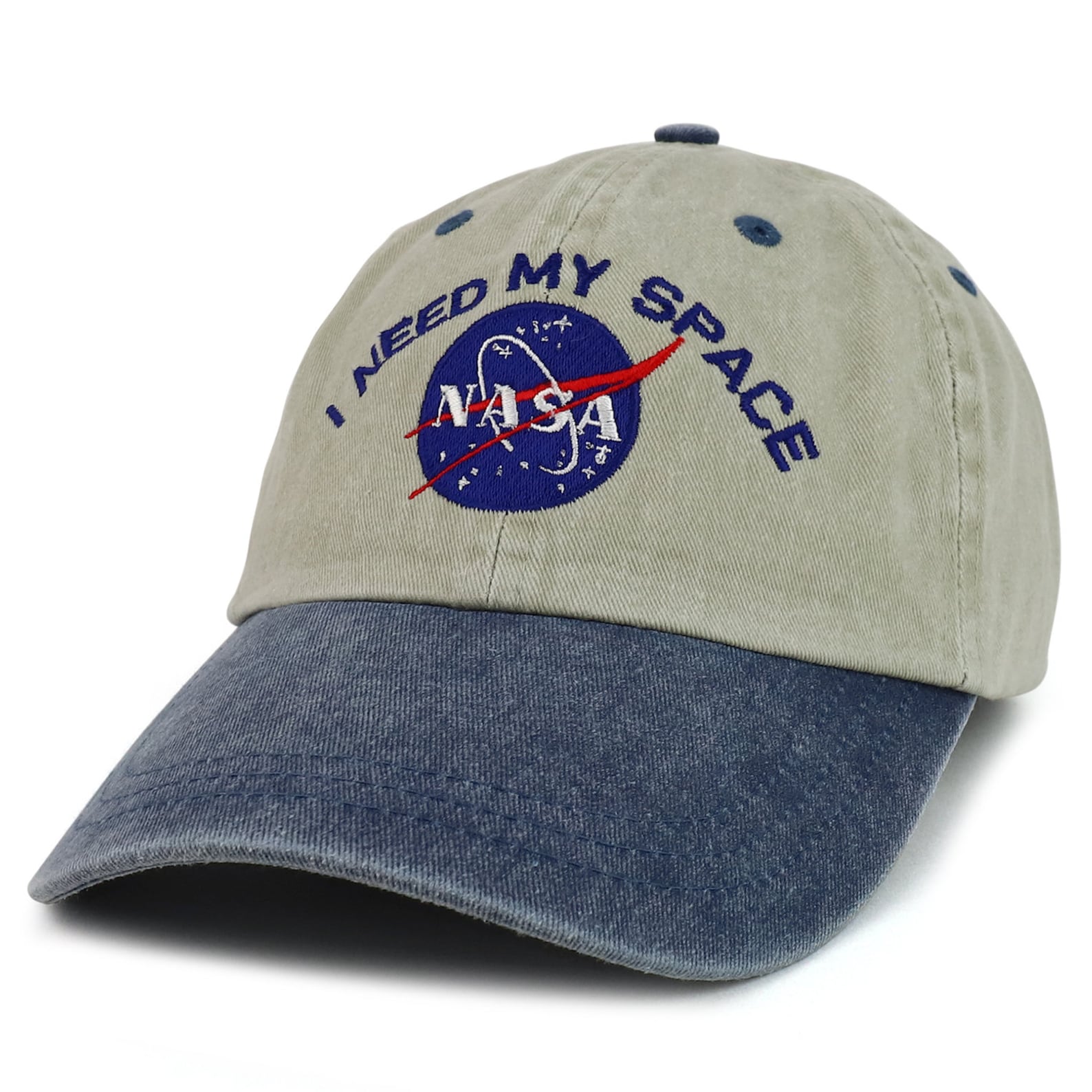 NASA I Need My Space Embroidered Two Tone Pigment Dyed Cotton Cap - Etsy