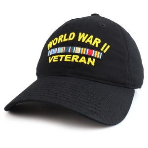 World WAR II Veteran Embroidered Low Profile Soft Cotton Baseball Cap