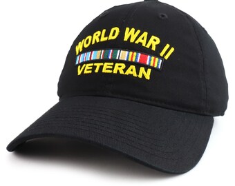 World WAR II Veteran Embroidered Low Profile Soft Cotton Baseball Cap
