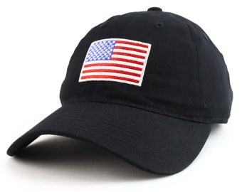 American Flag Embroidered Washed Soft Cotton Fitting Cap (A03-USA)