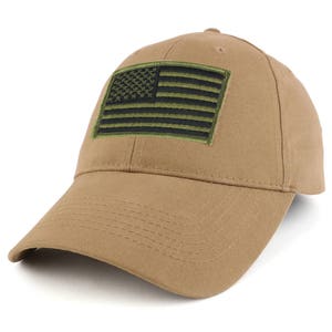 USA American Flag Embroidered Subdued Olive Tactical Patch with Adjustable Operator Cap EC-72063-usa-blk-olive image 7