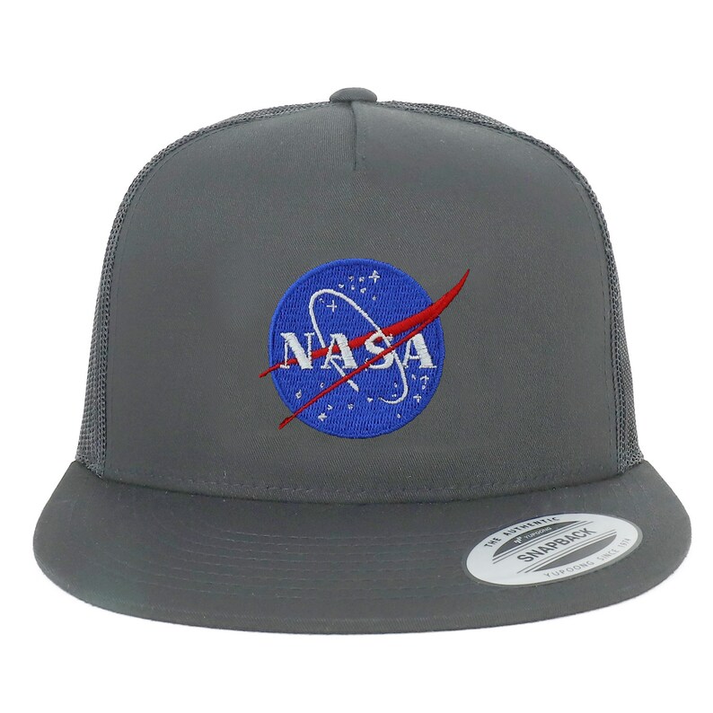 Oversize XXL NASA Insignia Logo Embroidered 5 Panel Flatbill Snapback ...