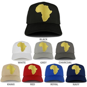 Golden Africa Continent Map Patch Snapback Baseball Cap 27-079-AFRICA-16 image 1