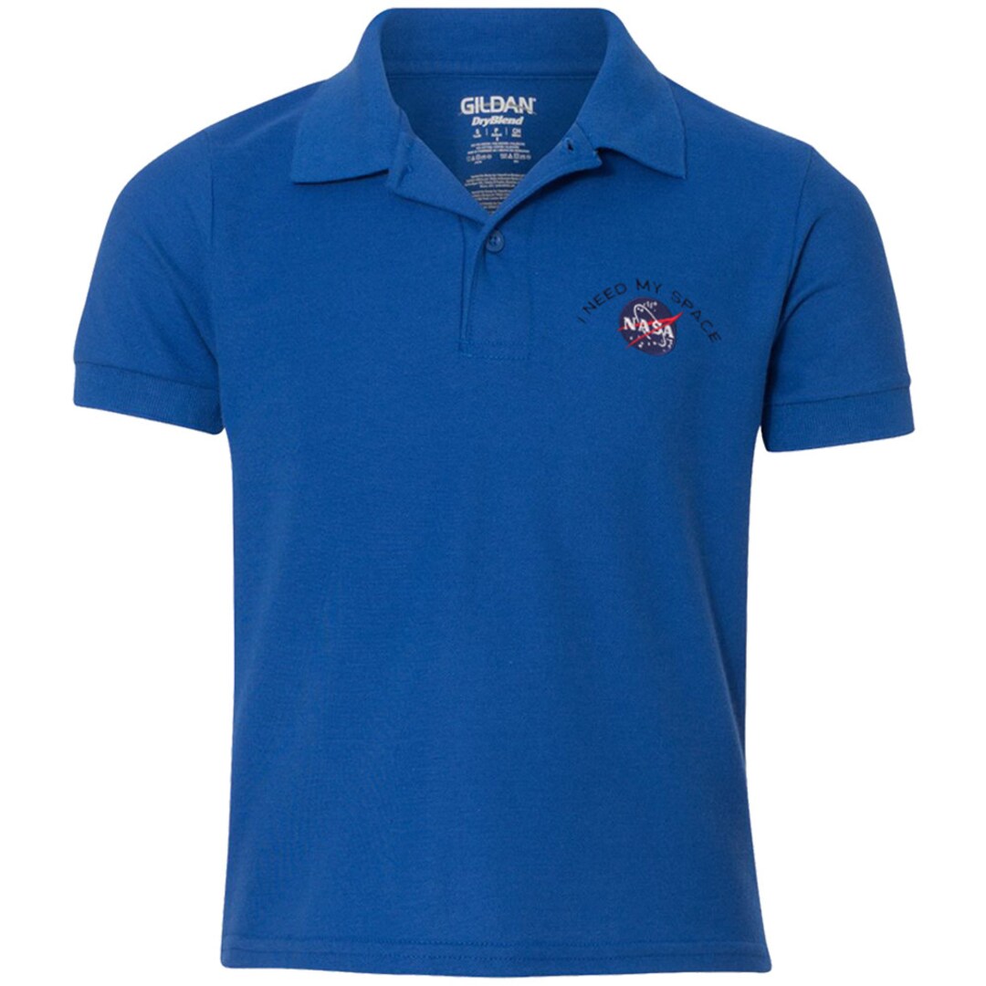 Youth Nasa I NEED MY SPACE Meatball Embroidered Polo Shirt Multi