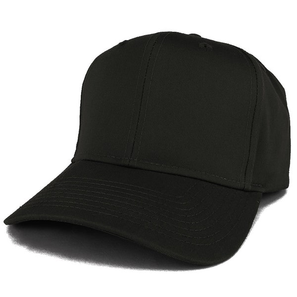 XXL Oversize High Crown Adjustable Plain Solid Baseball Cap (For Large Head)