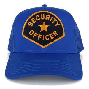 Security Officer Large Navy Gold Embroidered Iron on Patch Adjustable Trucker Mesh Cap 30-287-PM4007 image 8