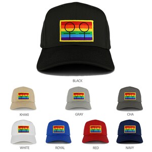 Female Symbols Rainbow Flag Patch Structured High Profile Baseball Cap (27-079-FPA-266)