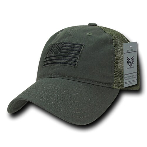 Armycrew Oversize XXL American Flag Trucker Cap - Embroidered, Washed Cotton, Mesh Back, Adjustable Snap - View #13