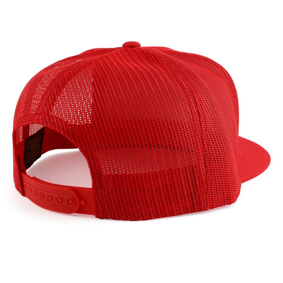 Flexfit Oversize XXL Structured Blank 5 Panel Flatbill Snapback Mesh Cap (Fits Large Head)