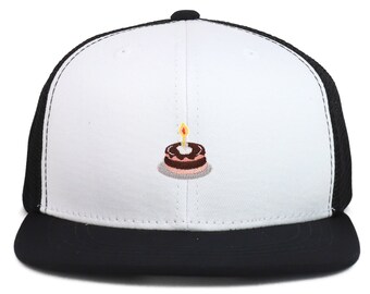 Youth Size Birthday Cake Patch Structured Mesh Back Flatbill Snapback Cap(KP0034-AC-5010Y)