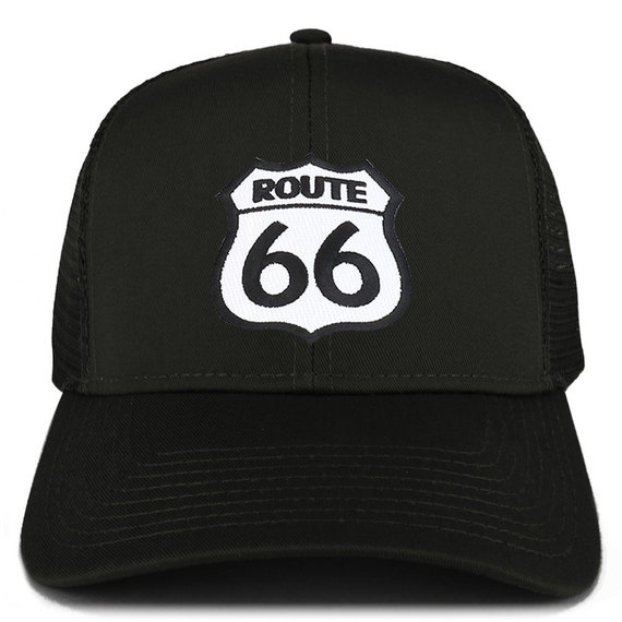 Route 66 White Black Patch Structured Trucker Mesh Cap - Etsy Route 66 White Black Patch Structured Trucker Mesh Cap - Etsy