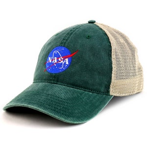 Oversize XXL NASA Insignia Logo Embroidered Washed Trucker Mesh Cap ...