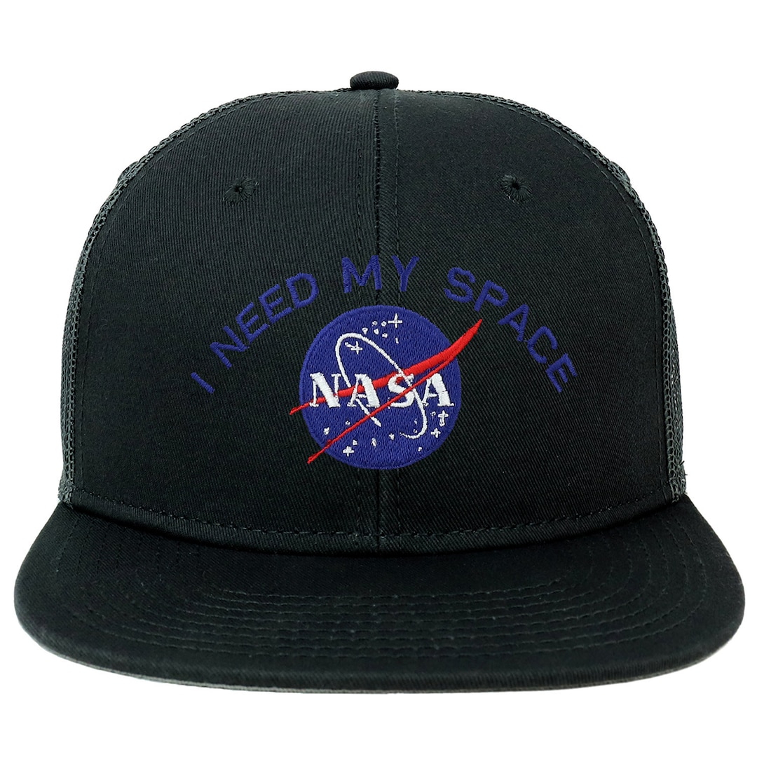 Oversize XXL NASA I Need My Space Embroidered Flatbill Mesh Snapback ...