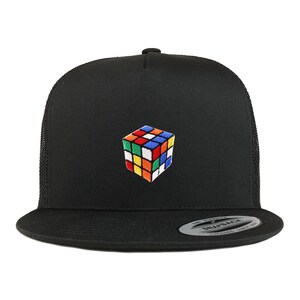 Color Cube Embroidered Patch 5 Panel Flatbill Trucker Mesh Back Cap (KP0033-FLX-6006)