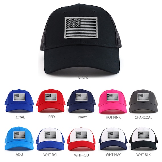 Armycrew Oversized XXL Trucker Hat – American Flag Patch, Mesh Back, Two-Tone, Snapback - View #9