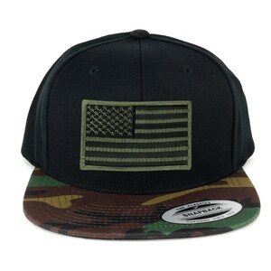 American Flag Baseball Cap Flexfit Vintage Tactical Cap &ndash; Cotton Blend, Hook &amp; Loop Patch Area, Includes American Flag Patch Flexfit Tactical Hat