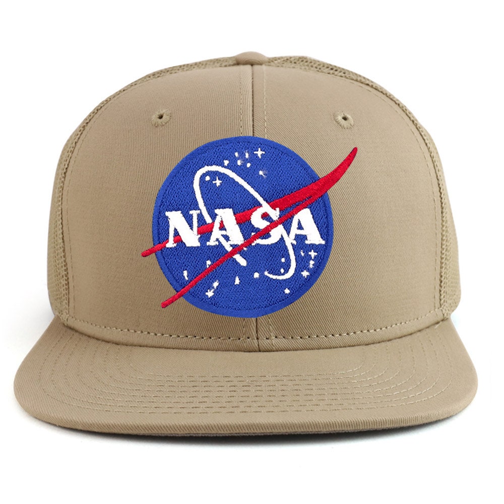 NASA Insignia Logo Patch Flatbill Mesh Snapback Cap - Etsy