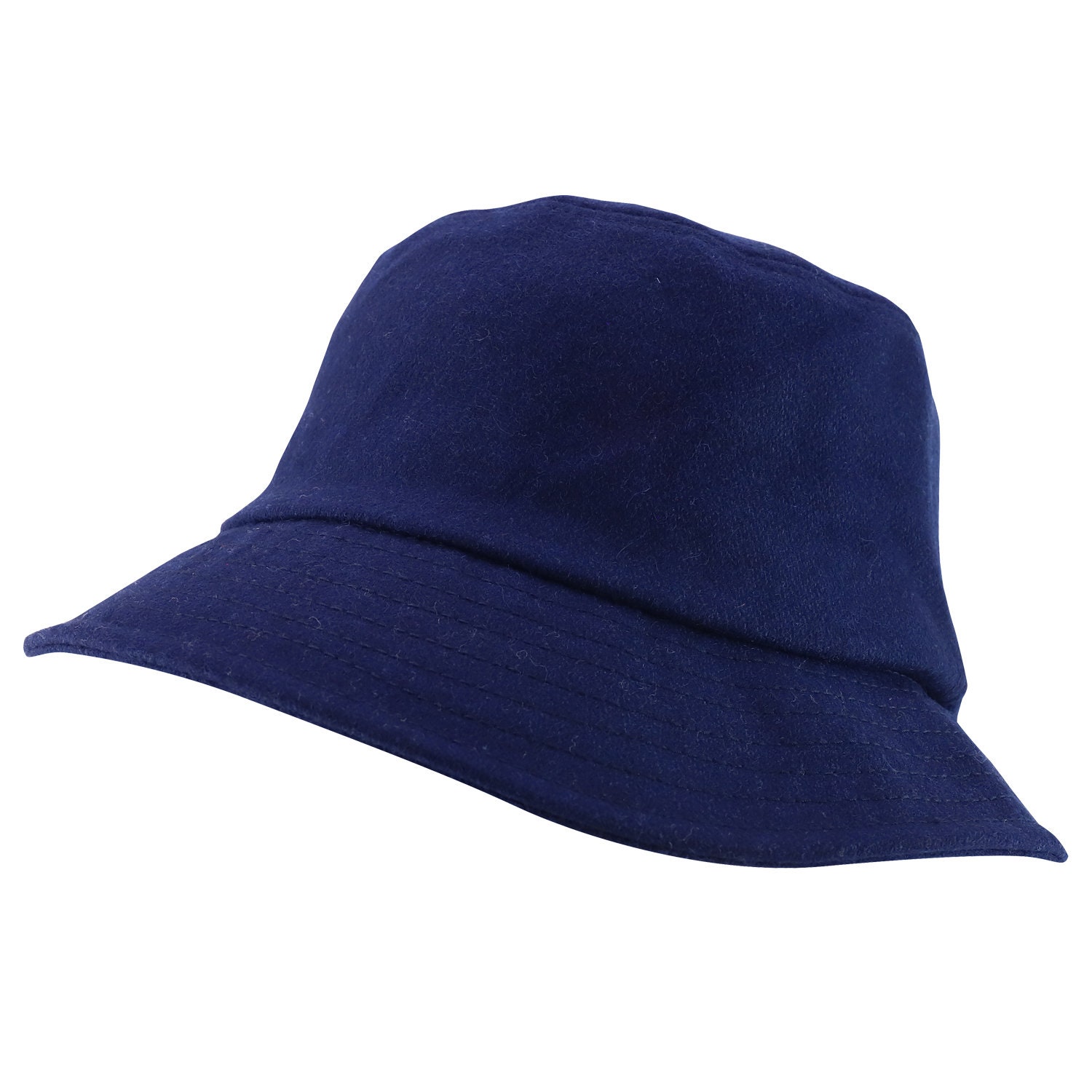Wool Winter Bucket Hat With Stitches 
