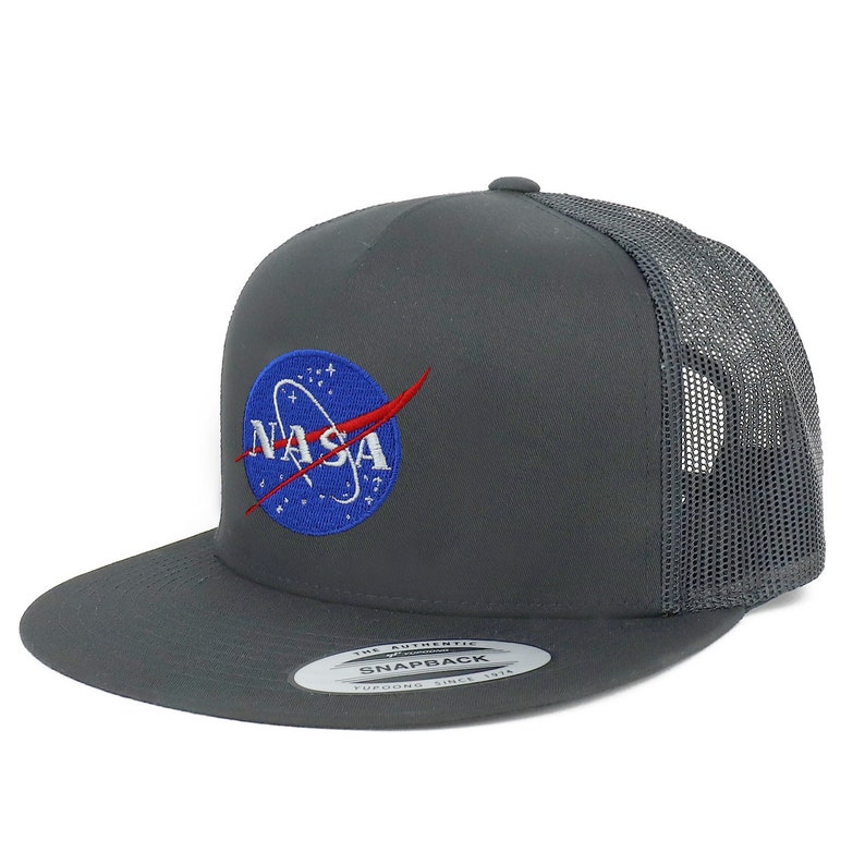 Oversize XXL NASA Insignia Logo Embroidered 5 Panel Flatbill Snapback ...