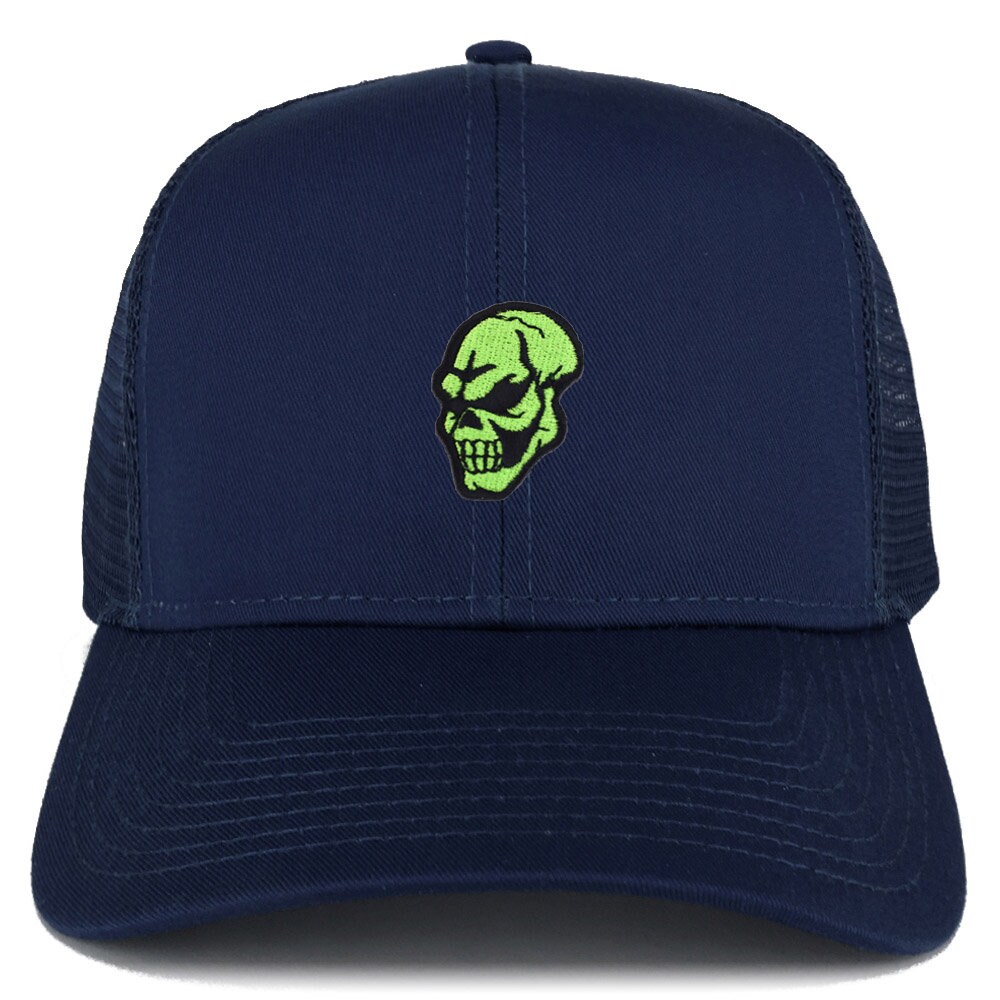 Green Skull Patch Structured Trucker Mesh Cap - Etsy Canada
