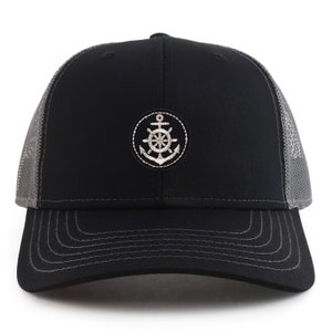 Silver Anchor Patch 2 Tone Mesh Back Trucker Cap
