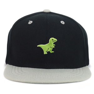 Oversize XXL Tyrannosaurus Patch Structured Flatbill Snapback Cap for Big Heads(KP0036-AC-7011XXL)