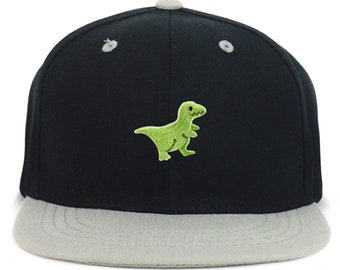 Oversize XXL Tyrannosaurus Patch Structured Flatbill Snapback Cap for Big Heads(KP0036-AC-7011XXL)