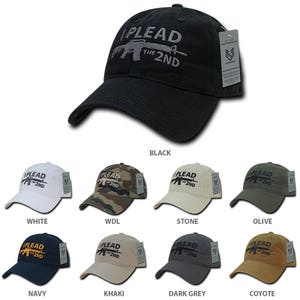 I Plead the 2nd Embroidered Soft Crown Washed Cotton Baseball Cap (A03-1IP2)