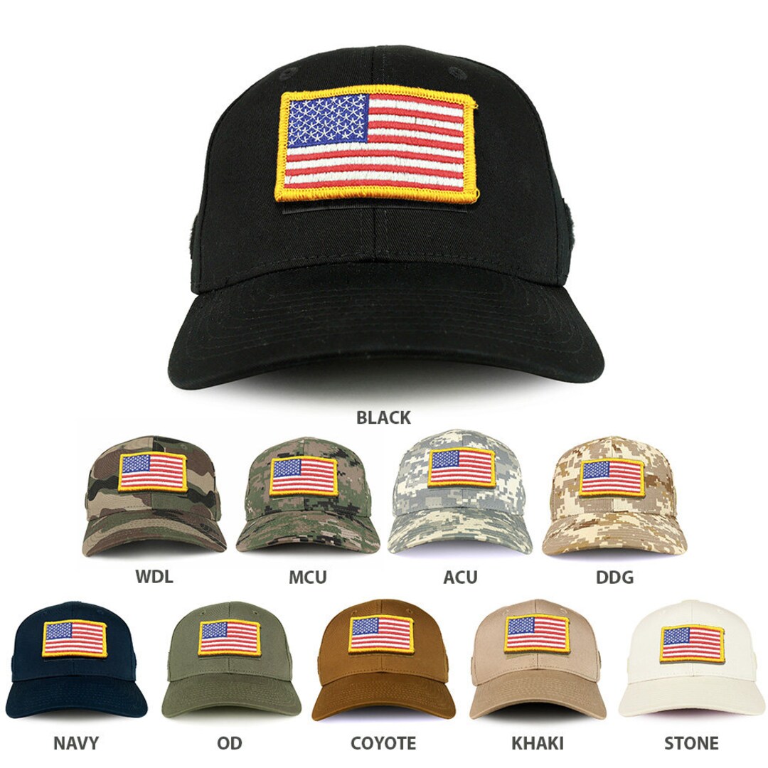 Berretto Tattico Americano - Cotone Marrone Con Bandiera USA - Rapid Dominance