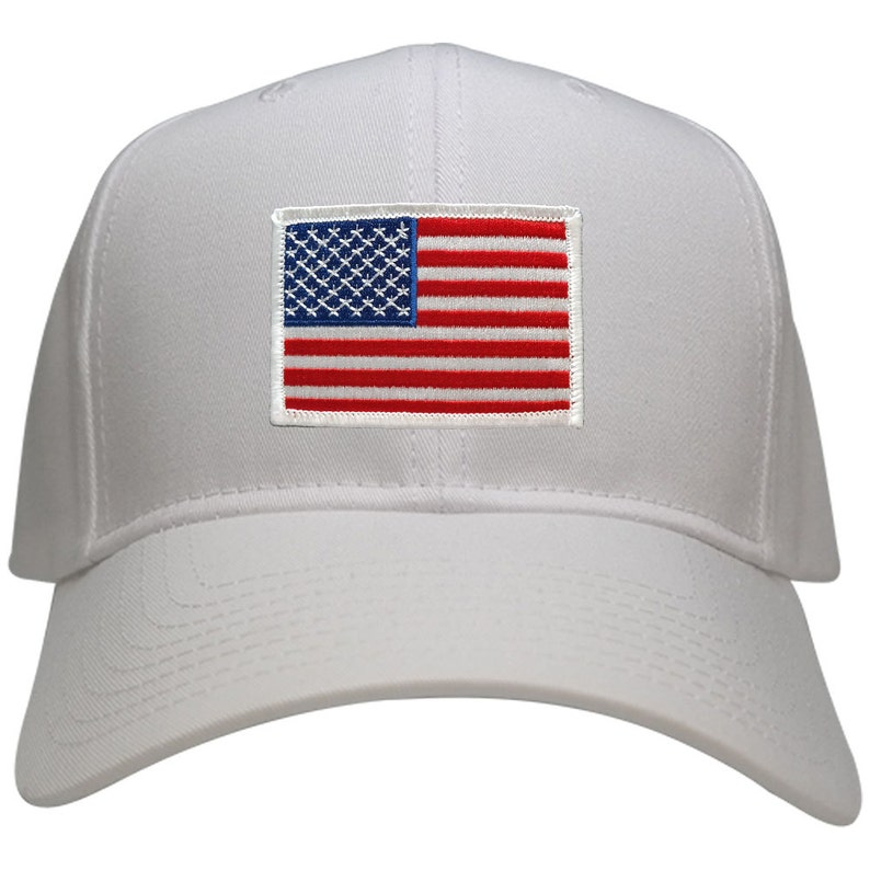 USA American Flag Logo Embroidered Iron on Patch Snap Back Cap - Etsy