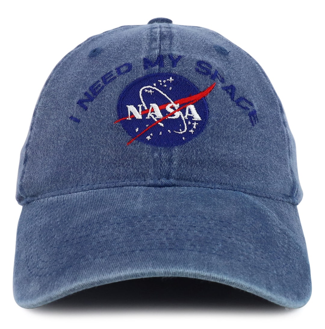 Nasa I Need My Space Embroidered FLEX Stretchable Pigment Dyed Cap - 5 ...