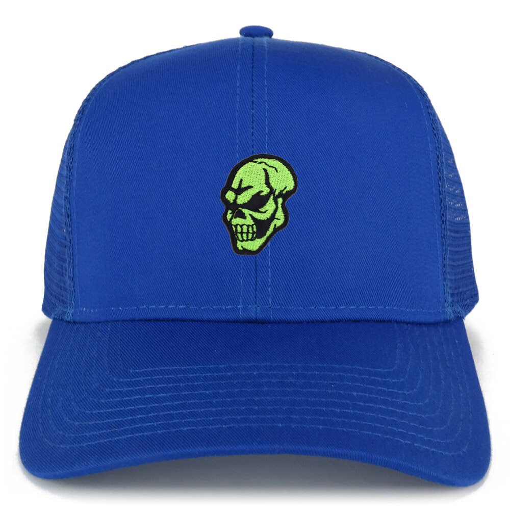Green Skull Patch Structured Trucker Mesh Cap - Etsy Canada