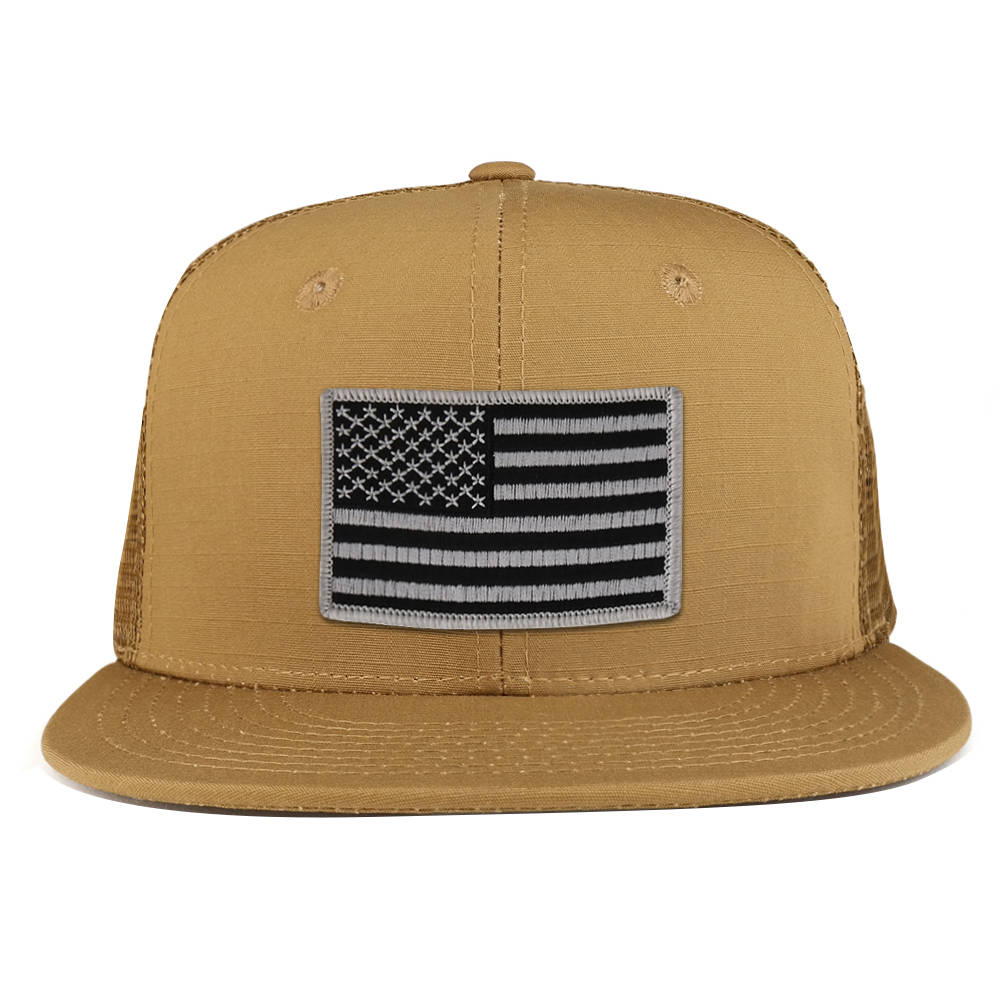 Armycrew Oversized XXL Trucker Hat – American Flag Patch, Mesh Back, Two-Tone, Snapback - View #8