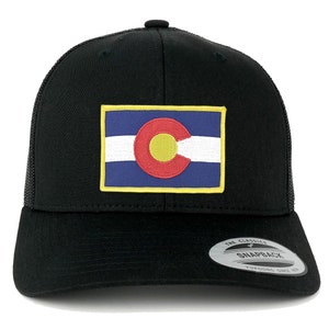Oversize XXL Colorado State Flag Patch Retro Trucker Mesh Cap