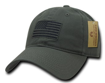 American Flag Embroidered Washed Cotton Baseball Cap A03-1TSA