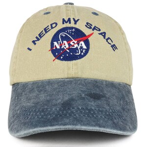Youth NASA I Need My Space Embroidered Soft Washed Cotton Twill Cap ...
