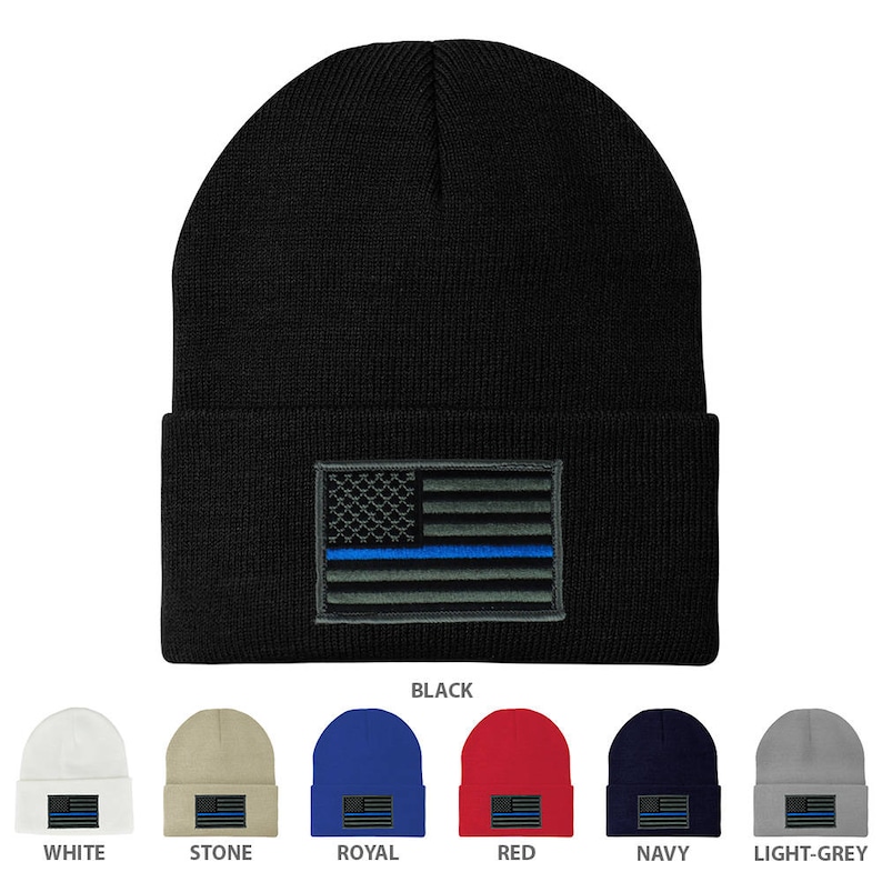 Cappellino USA Thin Blue Line – Grigio Con Strisce Bianche E Nere – Trade Winds